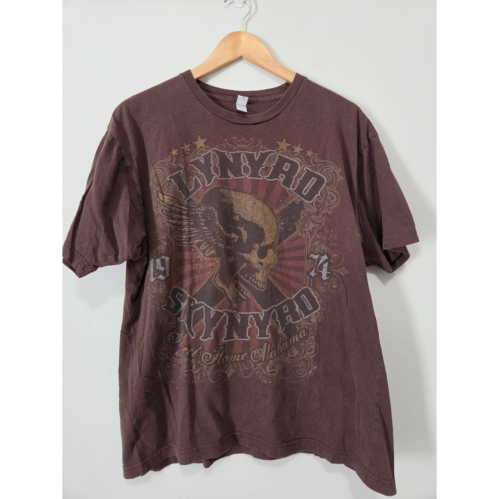 Lynyrd Skynyrd Sweet Home Alabama Graphic T-Shirt Brown Anvil Cotton Mens L